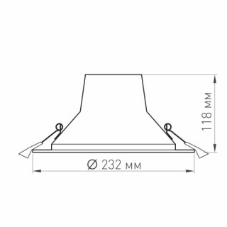 Светильник LTD-LEGEND-R230-35W Warm3000 (WH, 50 deg) (ARL, IP20 Металл, 3 года)