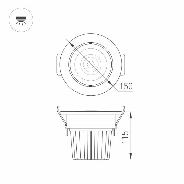 Светодиодный светильник LTD-140WH 25W White 30deg (ARL, IP40 Металл, 3 года)