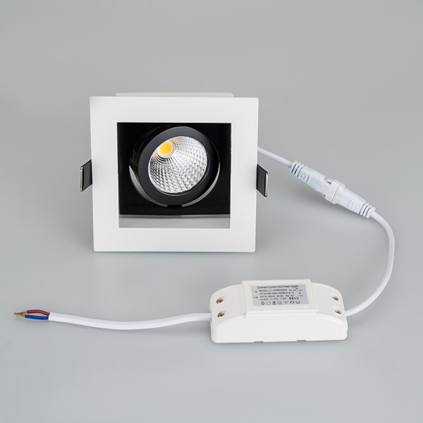 Светильник CL-KARDAN-S102x102-9W White (WH-BK, 38 deg) (ARL, IP20 Металл, 3 года)