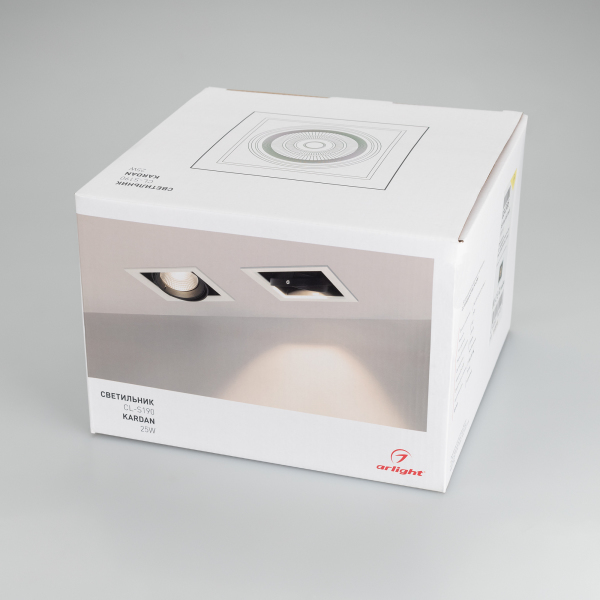 Светильник CL-KARDAN-S190x190-25W Warm3000 (WH-BK, 30 deg) (ARL, IP20 Металл, 3 года)