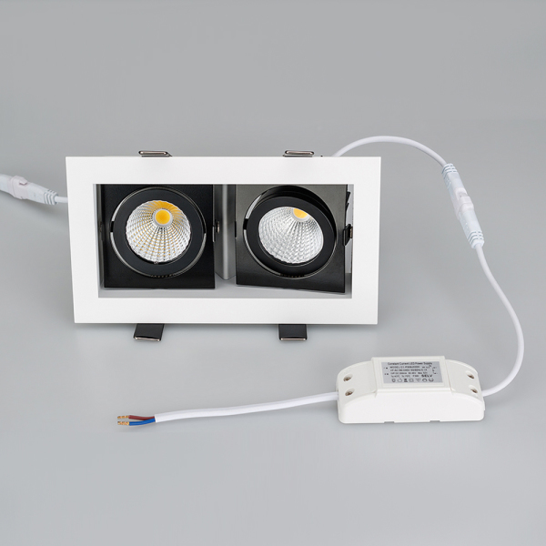 Светильник CL-KARDAN-S180x102-2x9W Day (WH-BK, 38 deg) (ARL, IP20 Металл, 3 года)