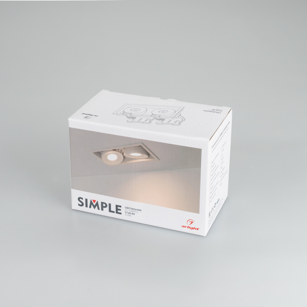 Светильник CL-SIMPLE-S148x80-2x9W Warm3000 (WH, 45 deg) (ARL, IP20 Металл, 3 года)