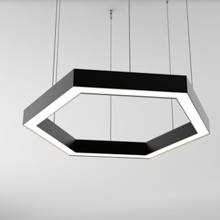 Светильник SP-LINE-5050-HEXAGON-6-2000-HANG-275W-Day4000 (RAL9005, 230V) (ARL, Металл)