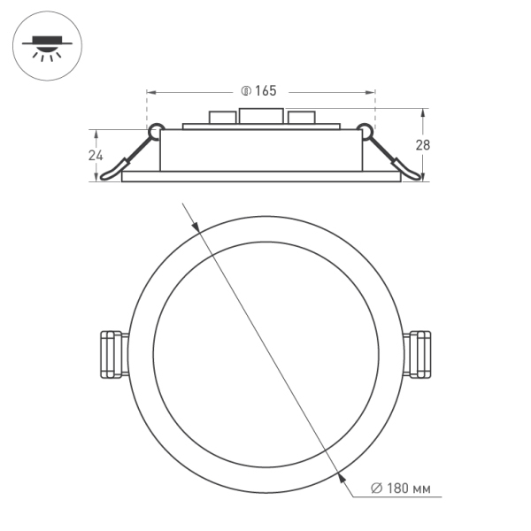 Светильник DL-BL180-18W White (ARL, IP40 Металл, 3 года)