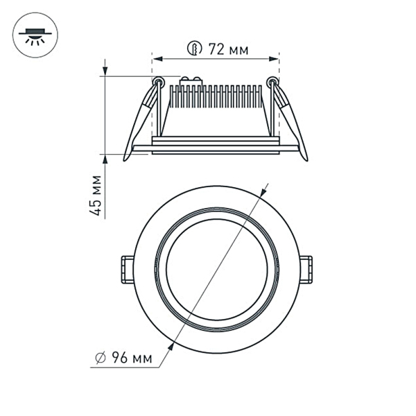 Светодиодная панель LT-R96WH 6W Day White 120deg (ARL, IP40 Металл, 3 года)