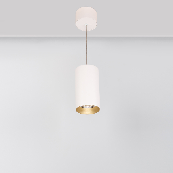 Светильник подвесной SP-POLO-R85-2-15W Day White 40deg (White, Gold Ring) (ARL, IP20 Металл, 3 года)