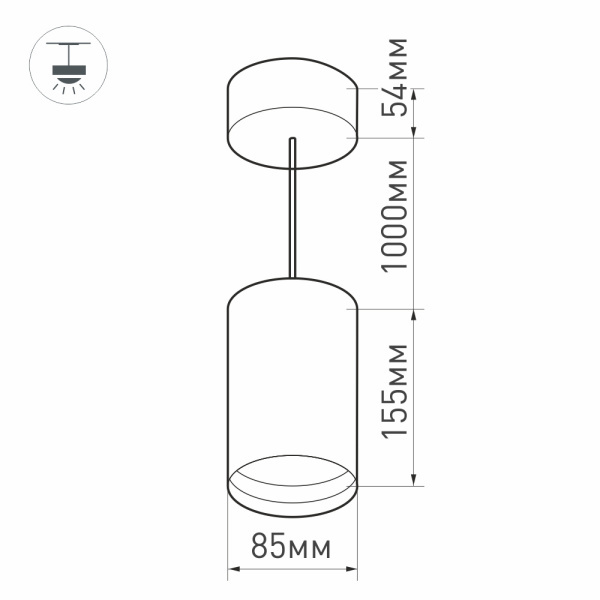 Корпус SP-POLO-HANG-R85 (BK, 1-3, 350mA) (ARL, IP20 Металл, 3 года)