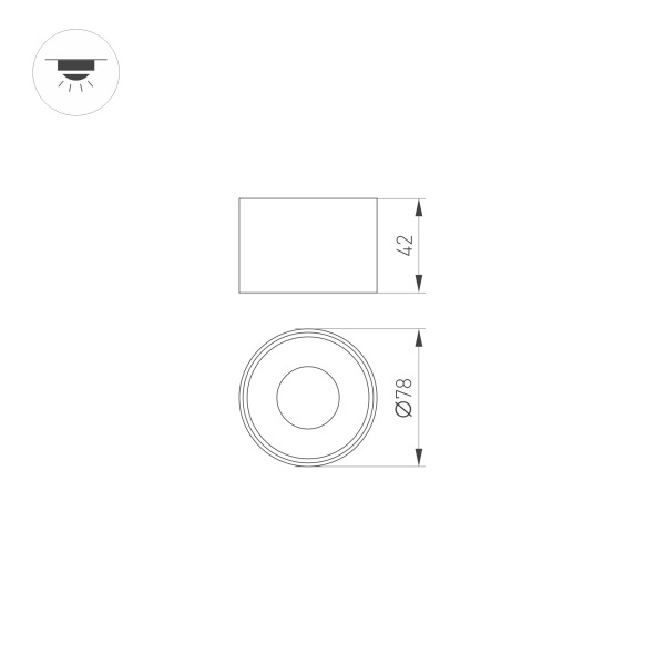 Корпус PLURIO-BASE-SURFACE-R77 (WH, 1-2, 200mA) (ARL, IP20 Металл, 3 года)