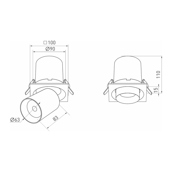 Светильник LGD-PULL-S100x100-10W White6000 (WH, 20 deg) (ARL, IP20 Металл, 3 года)