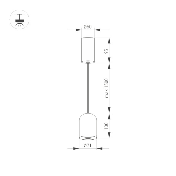 Светильник SP-ELEMENTA-DOME-R71-9W Warm3000 (WH, 39 deg, 230V) (ARL, IP40 Металл, 3 года)