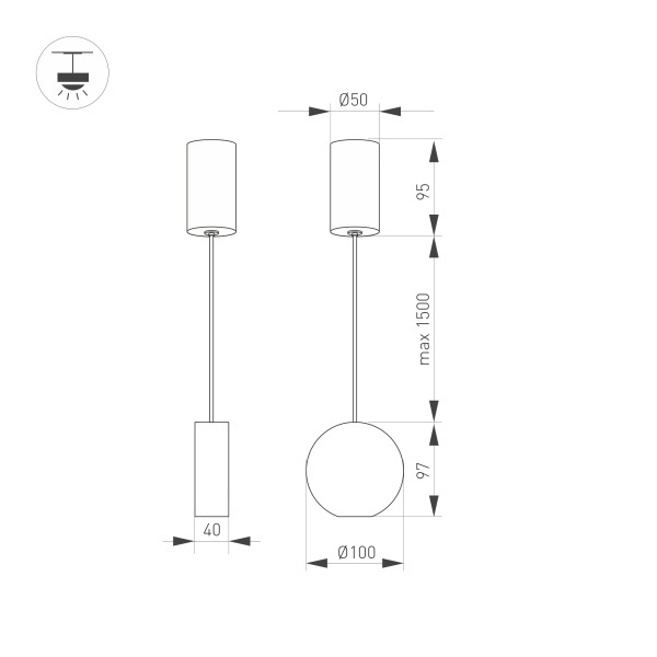 Светильник SP-ELEMENTA-ROLL-R100-9W Warm3000 (WH, 39 deg, 230V) (ARL, IP40 Металл, 3 года)