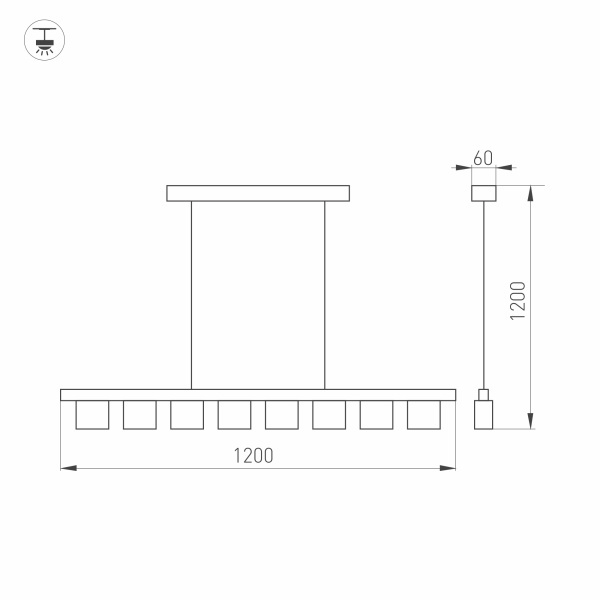 Светильник SP-LEGACY-S1200x60-8x6W Warm3000 (WH, 34 deg) (ARL, IP20 Металл, 3 года)