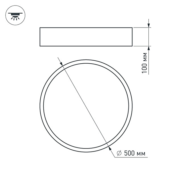 Светильник SP-TOR-TB500SB-35W Warm White (ARL, IP20 Металл, 3 года)