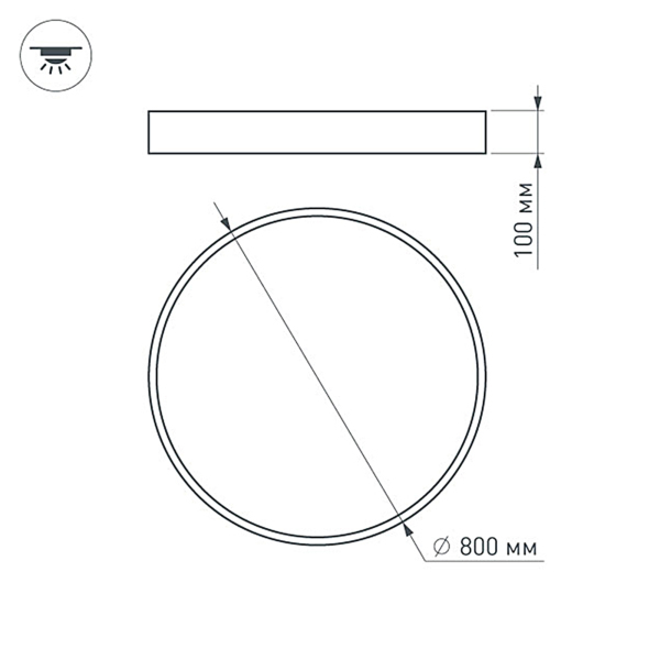 Светильник SP-TOR-PILL-R800-94W Warm3000 (WH, 120 deg) (ARL, IP20 Металл, 3 года)