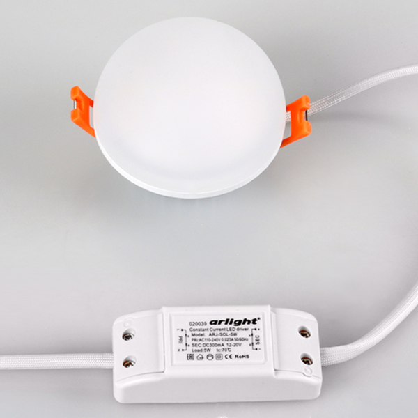 Светильник LTD-80R-Opal-Sphere 5W White (ARL, IP40 Пластик, 3 года)
