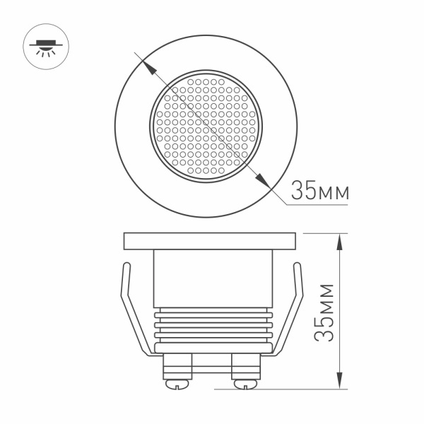 Светодиодный светильник LTM-R35WH 1W White 30deg (ARL, IP40 Металл, 3 года)