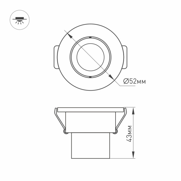 Светодиодный светильник LTM-R52WH 3W Day White 30deg (ARL, IP40 Металл, 3 года)