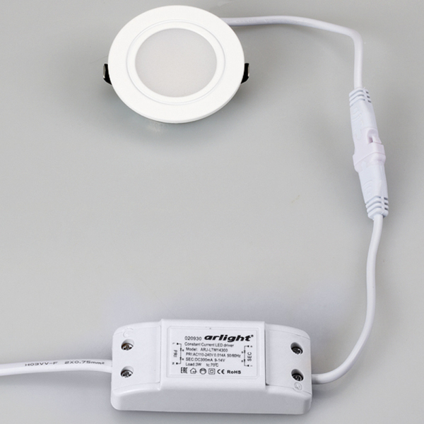 Светодиодный светильник LTM-R60WH-Frost 3W White 110deg (ARL, IP40 Металл, 3 года)