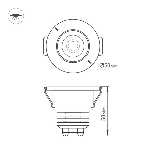 Светодиодный светильник LTM-R50WH 5W White 25deg (ARL, IP40 Металл, 3 года)