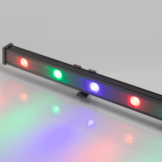 Светодиодный прожектор AR-LINE-1000XS-12W-24V RGB (Grey, 30 deg, DMX512) (ARL, Закрытый)