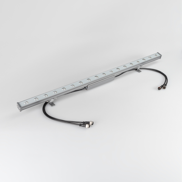 Светодиодный прожектор AR-LINE-1000S-18W-24V RGB (Grey, 30 deg, DMX512) (ARL, Закрытый)