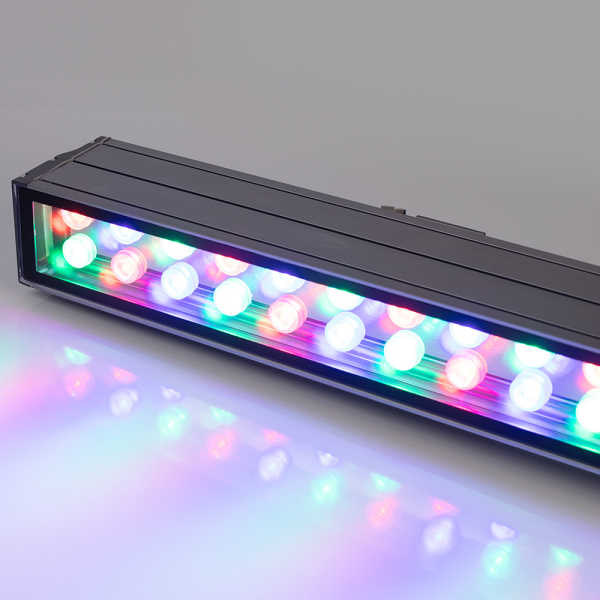 Светодиодный прожектор AR-LINE-1000XL-54W-24V RGB (Grey, 30 deg, DMX512) (ARL, Закрытый)