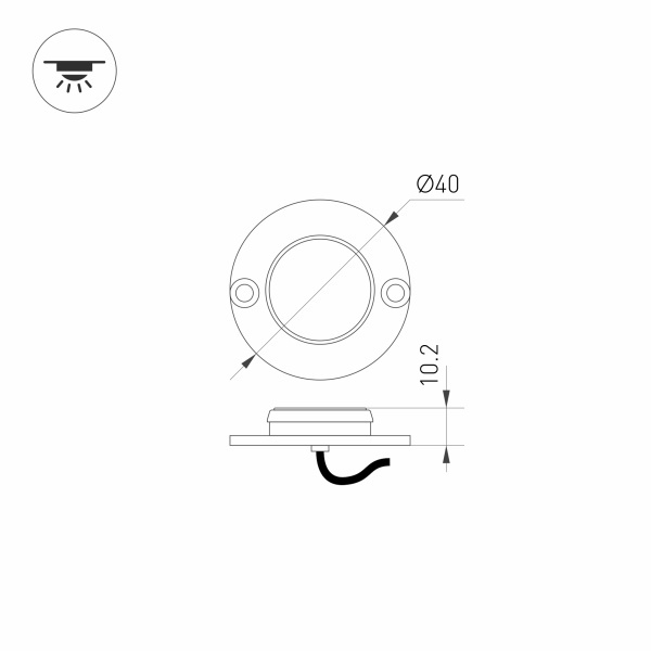 Светильник ART-DECK-LAMP-R40-1W Warm3000 (SL, 120 deg, 12-24V) (ARL, IP67 Металл, 3 года)
