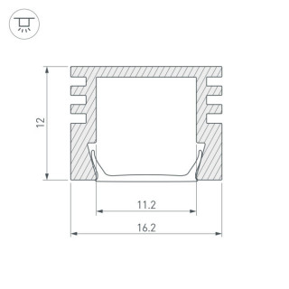 Профиль PDS-S-2000 ANOD Black RAL9005 (ARL, Алюминий)