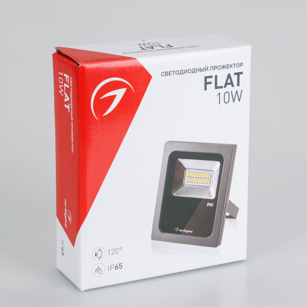 Светодиодный прожектор AR-FLG-FLAT-10W-220V Day (ARL, Закрытый)