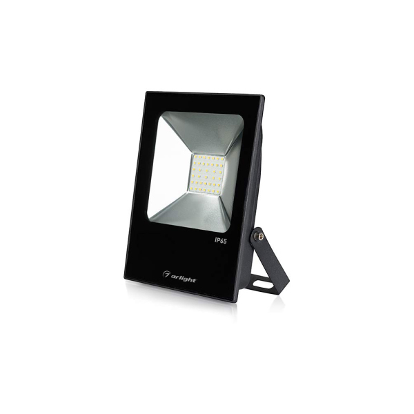 Светодиодный прожектор AR-FLAT-ICE-30W-220V White (Black, 120 deg) (ARL, Закрытый)
