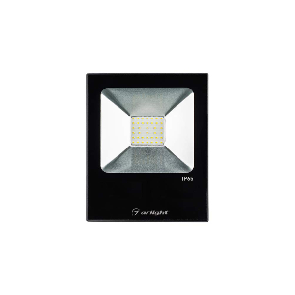 Светодиодный прожектор AR-FLAT-ICE-30W-220V White (Black, 120 deg) (ARL, Закрытый)