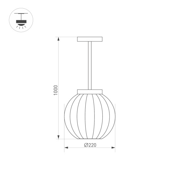 Светильник LGD-PEARL-HANG-7W Warm3000 (GR, 164 deg, 230V) (ARL, IP65 Металл, 3 года)