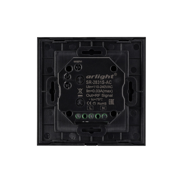 Панель Sens SR-2831S-AC-RF-IN Black (220V,RGBW,1зона) (ARL, IP20 Пластик, 3 года)