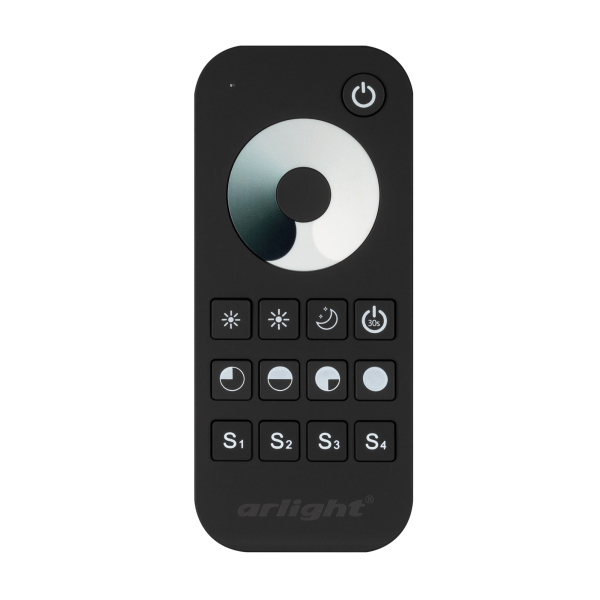 Пульт SMART-R24-DIM Black (1 зона, 2.4G) (ARL, IP20 Пластик, 5 лет)
