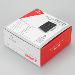 Панель Sens SMART-P17-DIM Black (230V, 4 зоны, 2.4G) (ARL, IP20 Пластик, 5 лет)