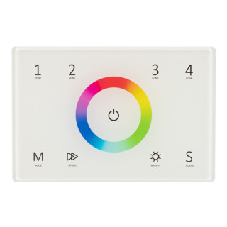 Панель Sens SMART-P83-RGB White (230V, 4 зоны, 2.4G) (ARL, IP20 Пластик, 5 лет)