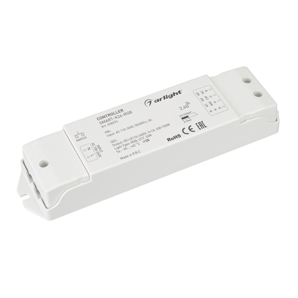 Контроллер SMART-K24-RGB (230V, 3x1A, 2.4G) (ARL, IP20 Пластик, 5 лет)