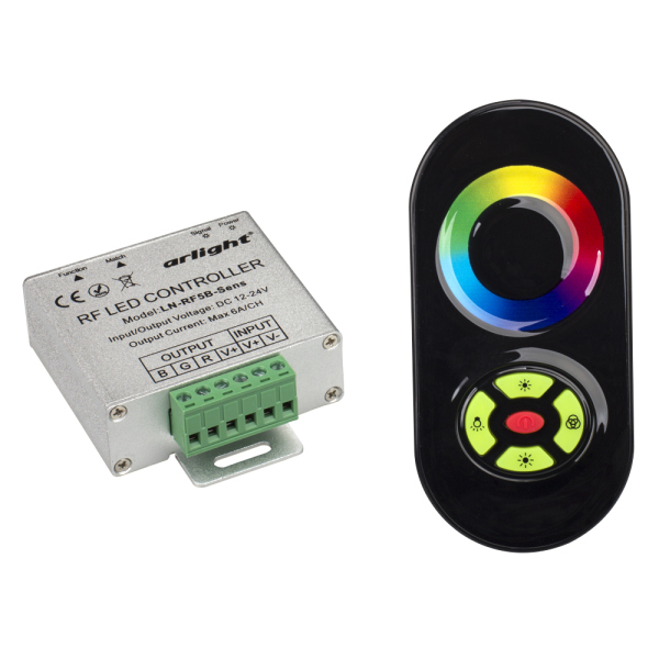 Контроллер LN-RF5B-Sens Black (12-24V,180-360W) (ARL, IP20 Металл, 1 год)