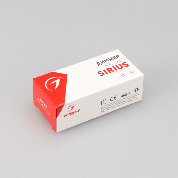 Диммер ARL-SIRIUS-TUYA-RGB-SUF (12-24V, 3x5A, 2.4G) (ARL, IP20 Пластик, 3 года)
