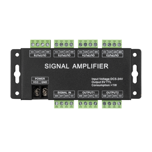 Усилитель сигнала LN-SPI-6CH (5-24V) (ARL, IP20 Металл, 1 год)