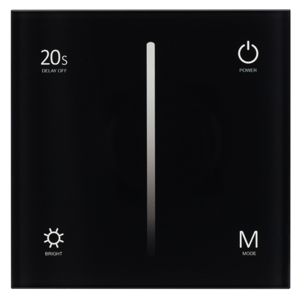Панель SMART-P35-DIM-IN Black (230V, 0-10V, Sens, 2.4G) (ARL, IP20 Пластик, 5 лет)