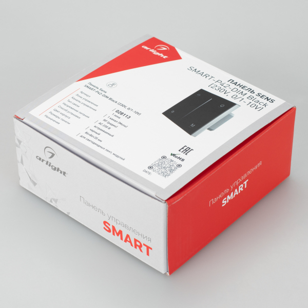 Панель SMART-P35-DIM-IN Black (230V, 0-10V, Sens, 2.4G) (ARL, IP20 Пластик, 5 лет)