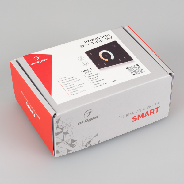 Панель Sens SMART-P81-MIX Black (230V, 4 зоны, 2.4G) (ARL, IP20 Пластик, 5 лет)