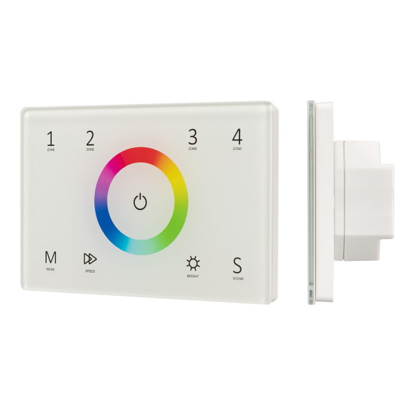 Панель Sens SMART-P83-RGB White (230V, 4 зоны, 2.4G) (ARL, IP20 Пластик, 5 лет)