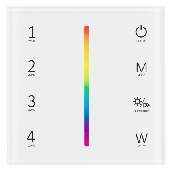 Панель Sens SMART-P45-RGBW White (230V, 4 зоны, 2.4G) (ARL, IP20 Пластик, 5 лет)