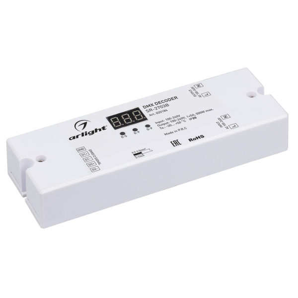 Декодер DMX SR-2703B (220V, 500W) (ARL, IP20 Пластик, 3 года)