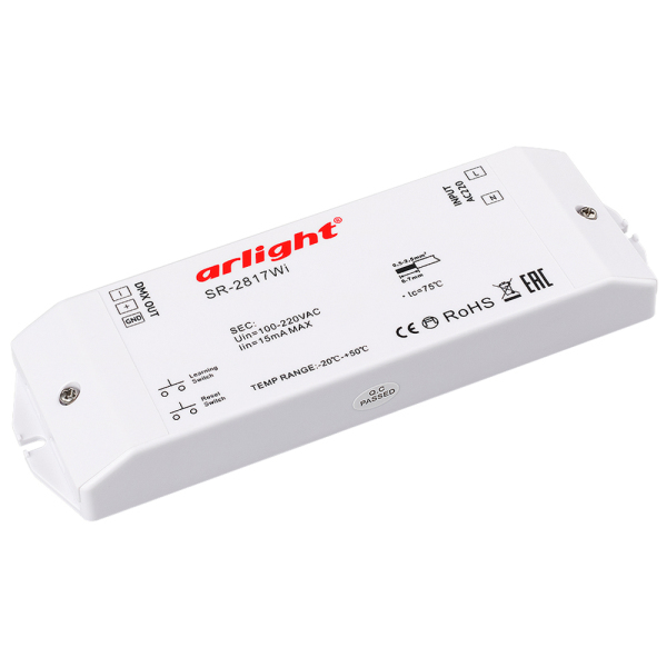 Контроллер DMX SR-2817WI (220V, WiFi, 8 зон) (ARL, IP20 Пластик, 3 года)