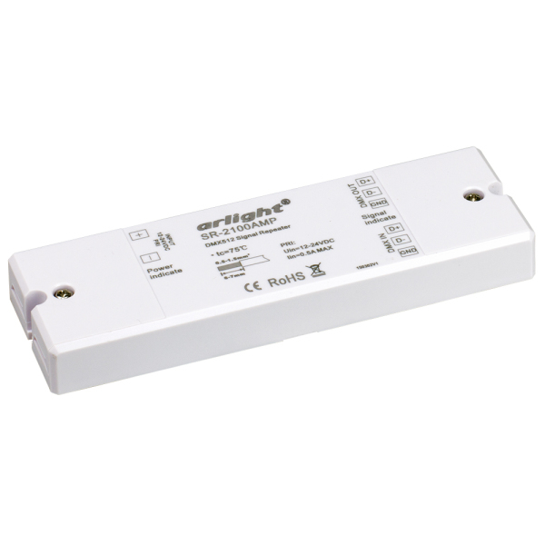 Усилитель DMX-сигнала SR-2100AMP (12-24V, 1CH) (ARL, IP20 Пластик, 3 года)