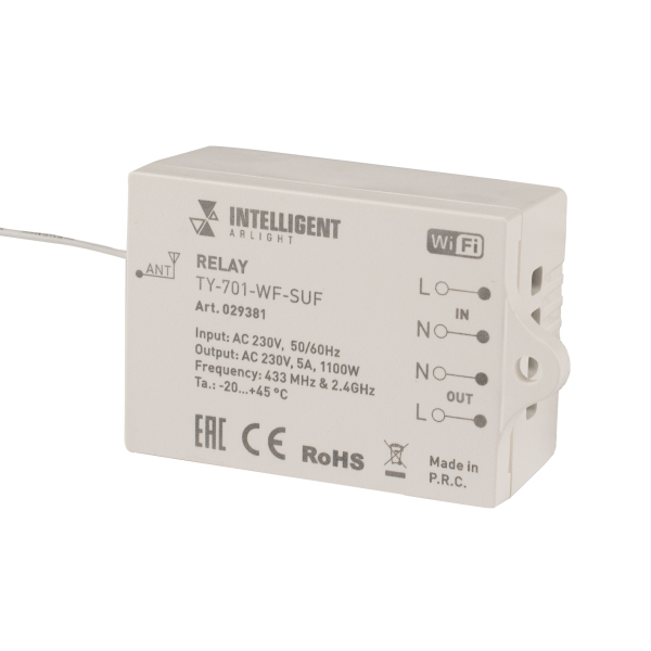 INTELLIGENT ARLIGHT Релейный модуль TY-701-WF-SUF (230V, 5A) (IARL, -)