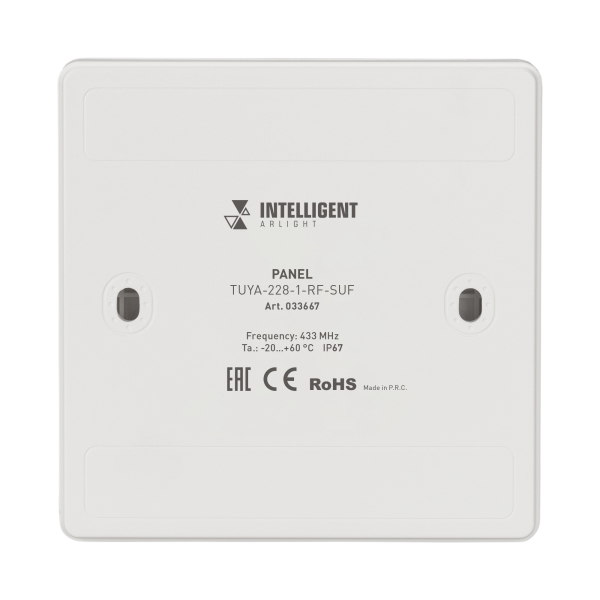 INTELLIGENT ARLIGHT Панель TUYA-228-1-RF-SUF (kinetic, 433MHz) (IARL, IP67 Пластик, 3 года)